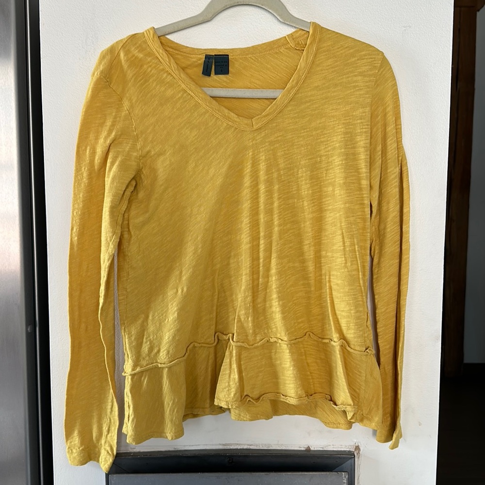 Anthropologie Left of Center size small peplum yellow